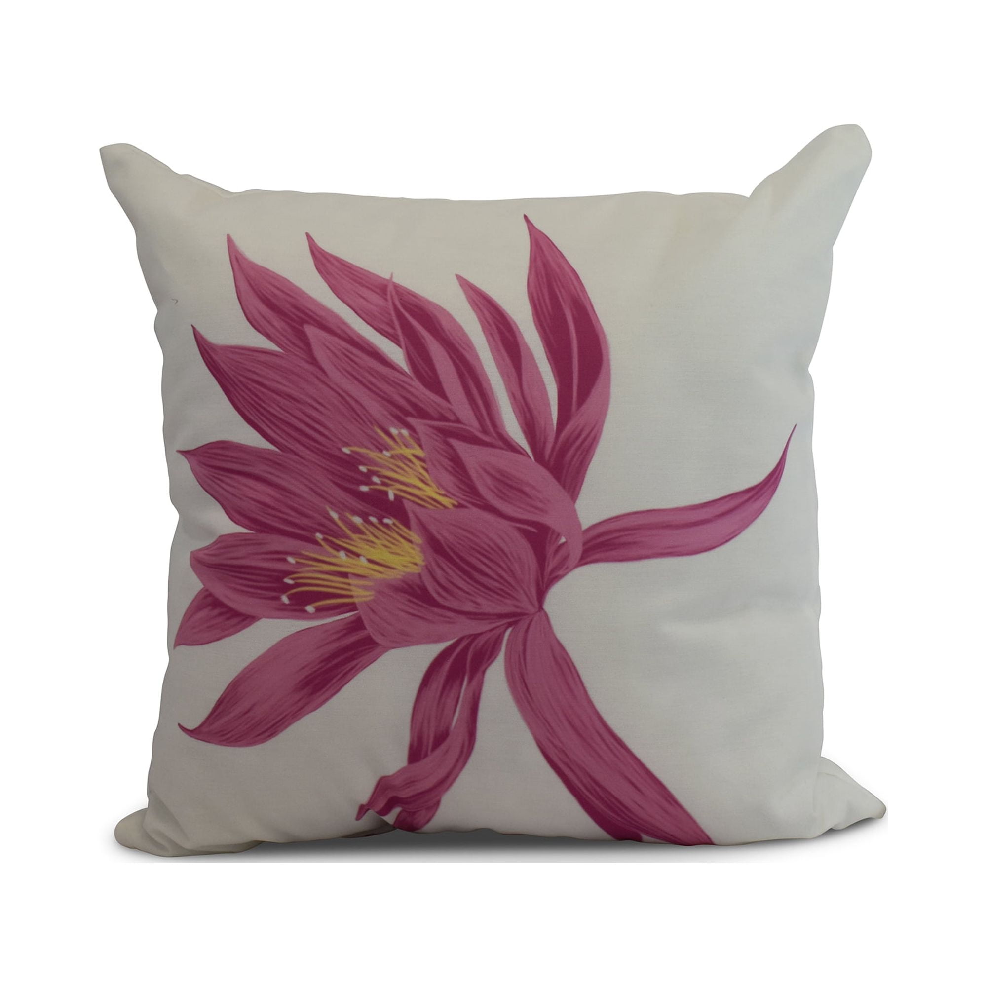 Simply Daisy, 18" x 18" Hojaver, Floral Print Outdoor Pillow, Pink