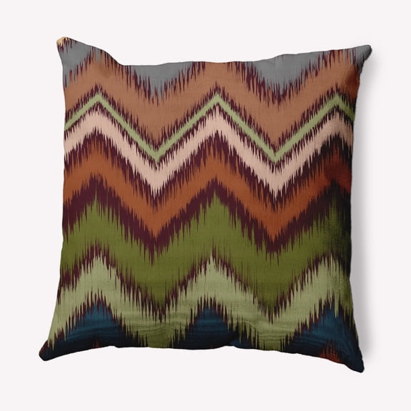Simply Daisy 18" x 18" Ikat Chevron Decorative Throw Pillow, Pomegranate