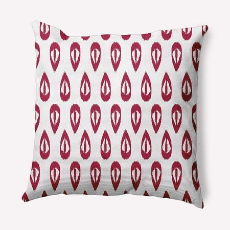 Simply Daisy 18" x 18" Ikat Tears Indoor/Outdoor Polyester Throw Pillow, Cranberry