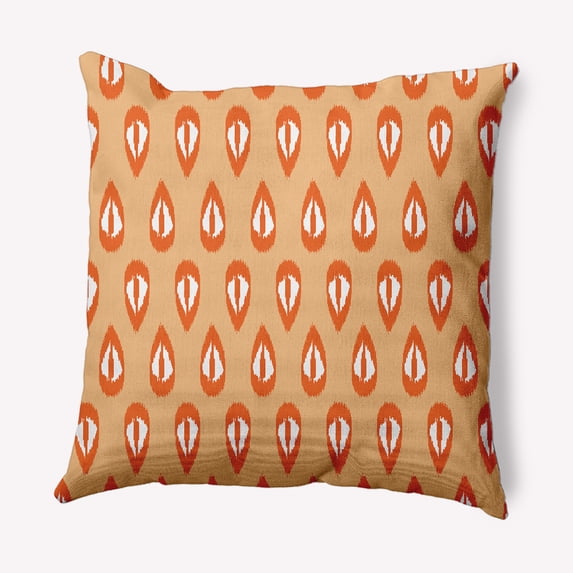Simply Daisy 18" x 18" Ikat Tears Indoor/Outdoor Polyester Throw Pillow, Dusty Orange