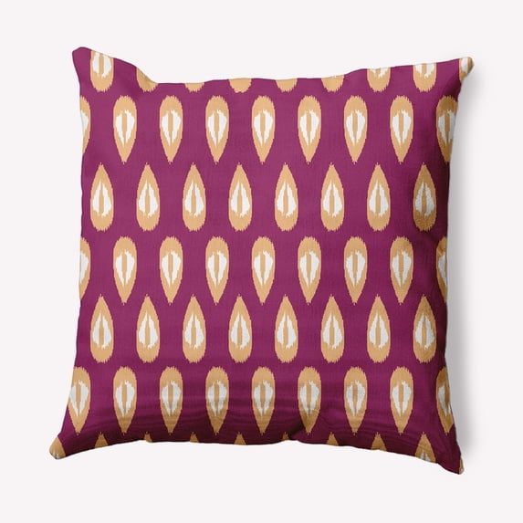 Simply Daisy 18" x 18" Ikat Tears Indoor/Outdoor Polyester Throw Pillow, Dusty Rose