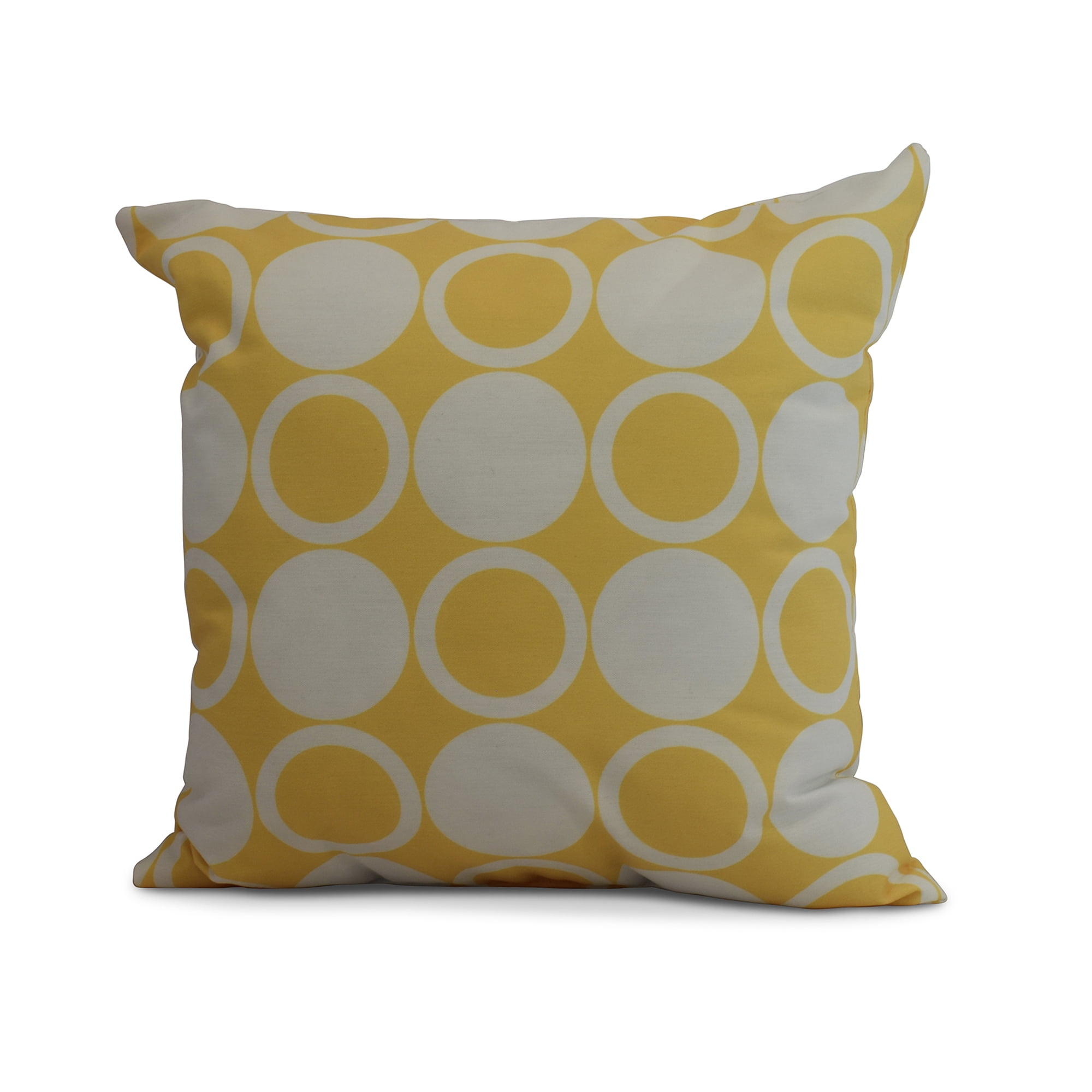 Simply Daisy, 18 x 18 Inch, Small Modcircles, Geometric Print Pillow, Yellow