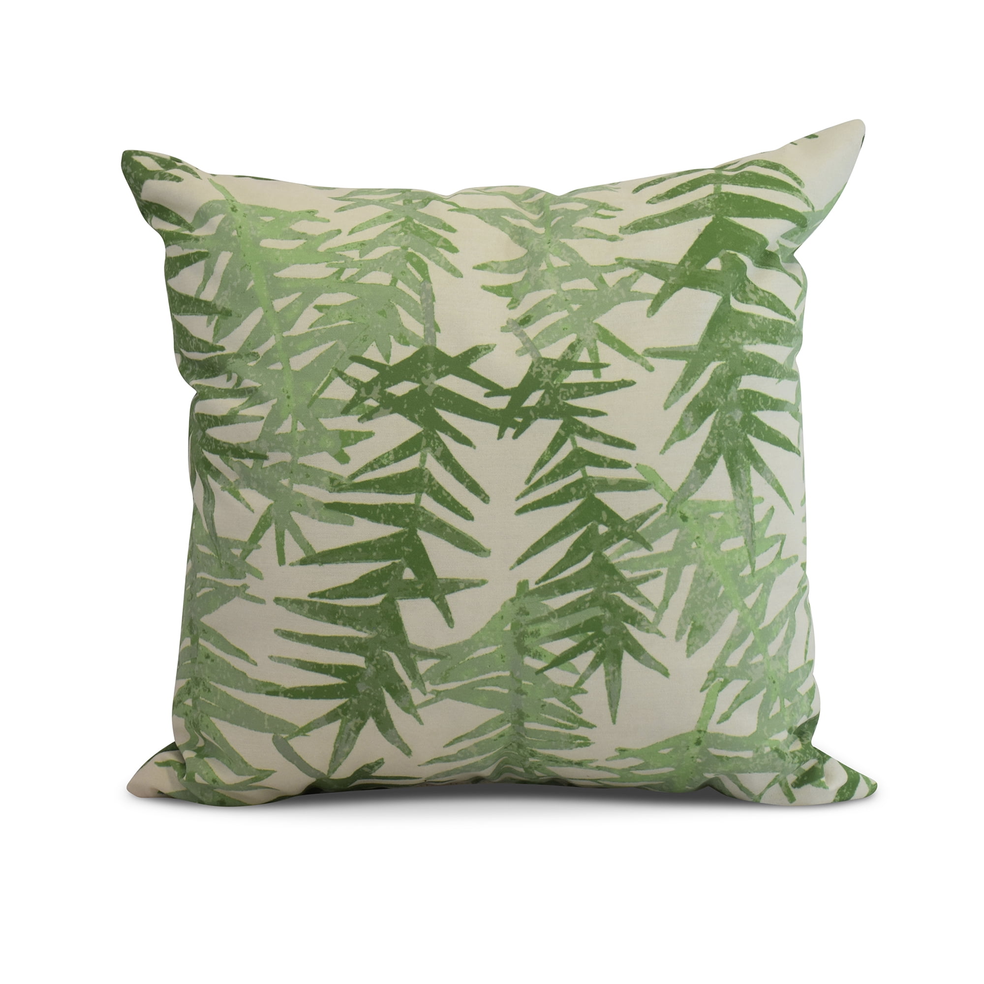 Simply Daisy, 18 x 18 Inch, Spikey, Floral Print Pillow, Green