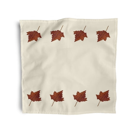 Simply Daisy 18" x 18" Ivory Li'l Leaf Napkins, Set of 4
