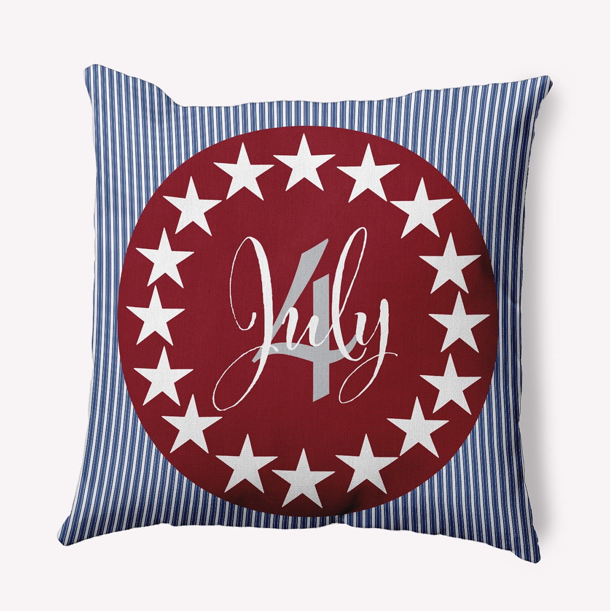 Simply Daisy 18" x 18" July Four Indoor/Outdoor Throw Pillow, Red (1 count)