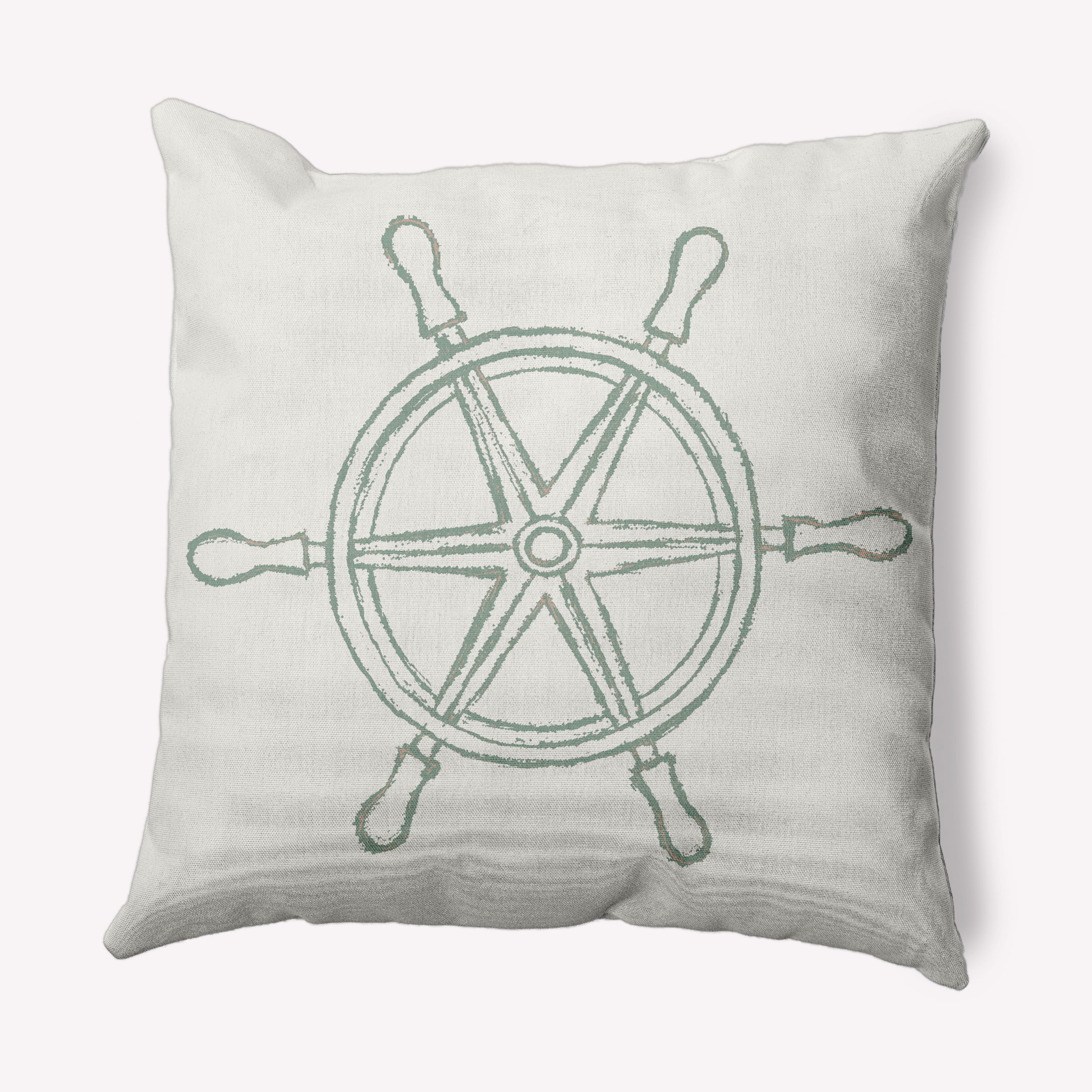 Simply Daisy 18" x 18" Large Ship Wheel Nautical Decorative Indoor Pillow