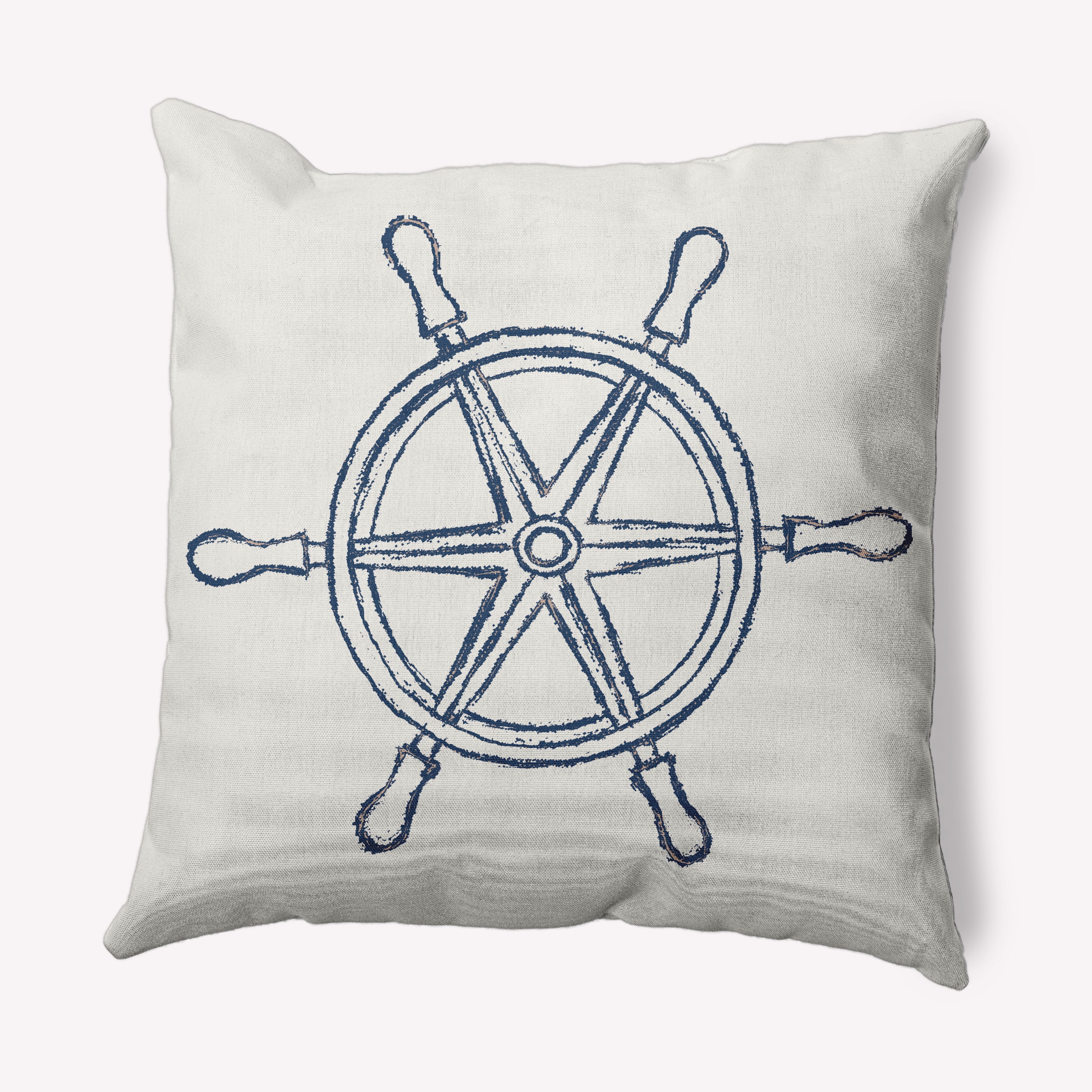 Simply Daisy 18" x 18" Large Ship Wheel Nautical Decorative Indoor Pillow