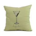 thumbnail image 1 of Simply Daisy, 18" x 18" Martini Glass Happy Hour , Geometric Print Outdoor Pillow, Light Green, 1 of 2