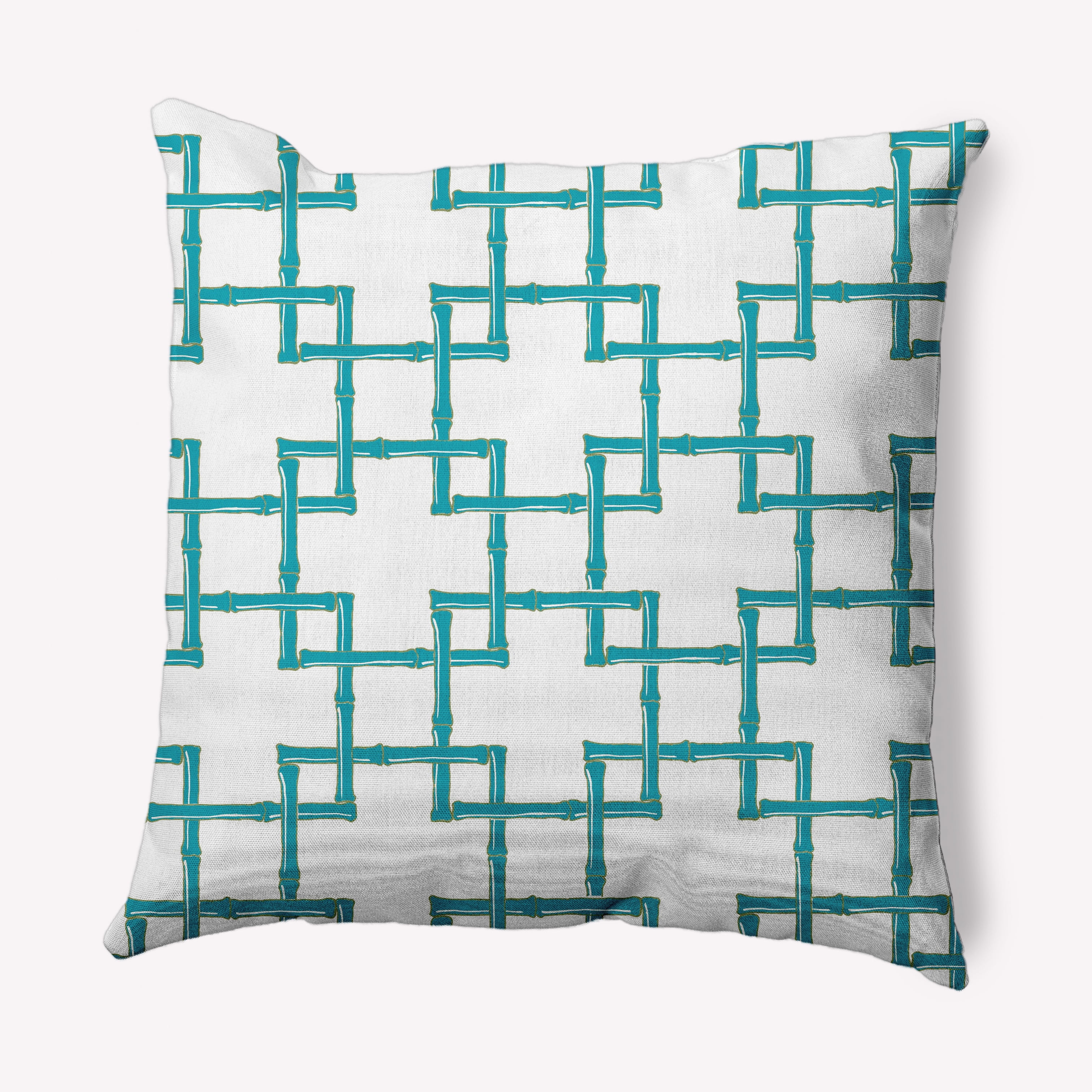 Simply Daisy 18" x 18" Mid-Century Blue, White, Multi-color Polyester Throw Pillow