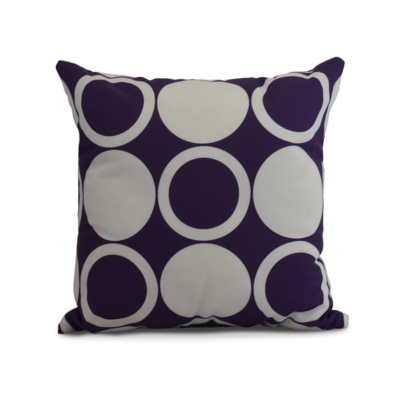 Simply Daisy, 18" x 18" ModCircles, Geometric Print Outdoor Pillow, Purple