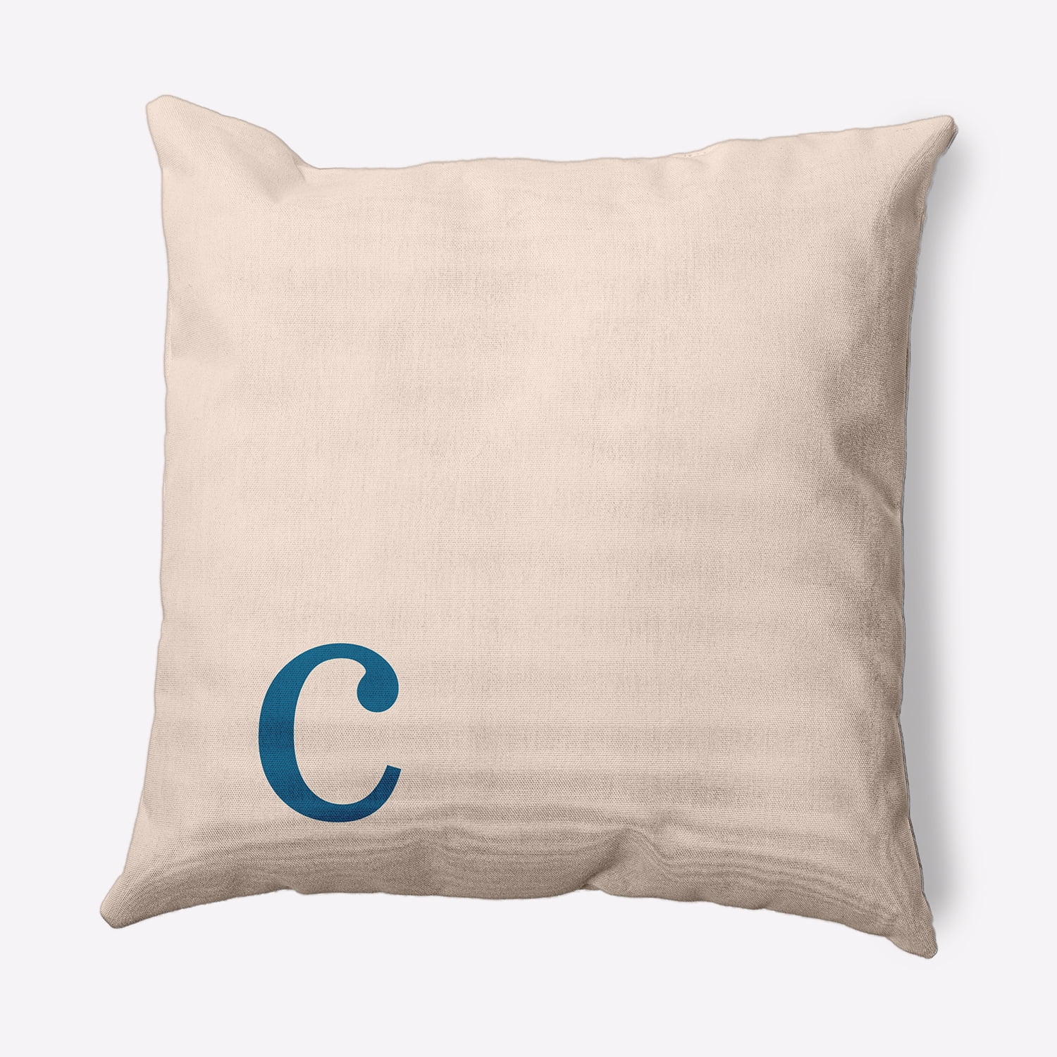 Simply Daisy 18" x 18" Modern Monogram Decorative Throw Pillow, Autumn Blue