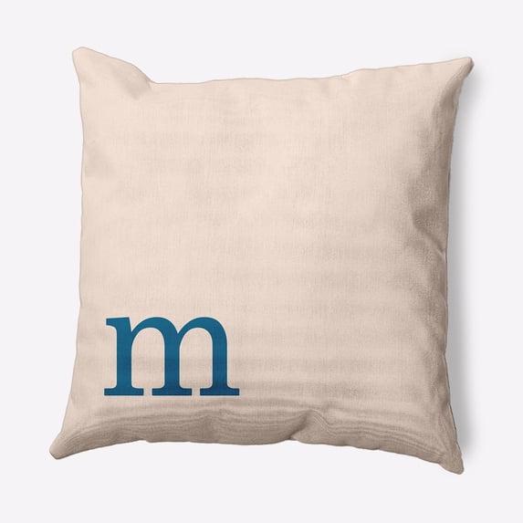 Simply Daisy 18" x 18" Modern Monogram Decorative Throw Pillow, Autumn Blue