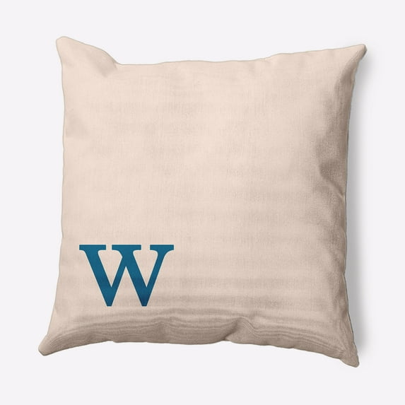 Simply Daisy 18" x 18" Modern Monogram Decorative Throw Pillow, Autumn Blue