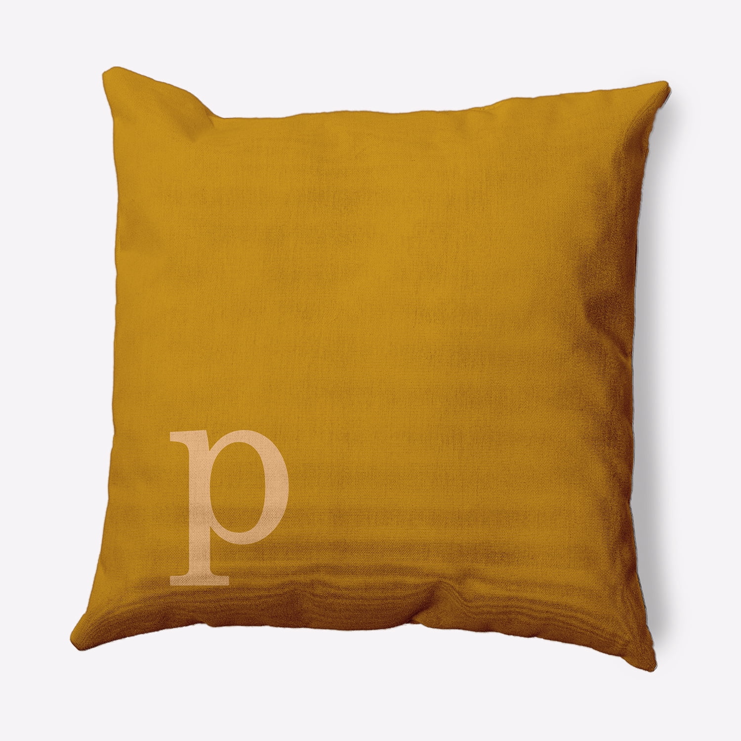 Simply Daisy 18" x 18" Modern Monogram Decorative Throw Pillow, Autumn Gold