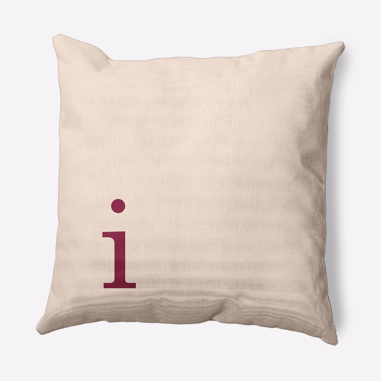 Simply Daisy 18" x 18" Modern Monogram Decorative Throw Pillow, Cranberry