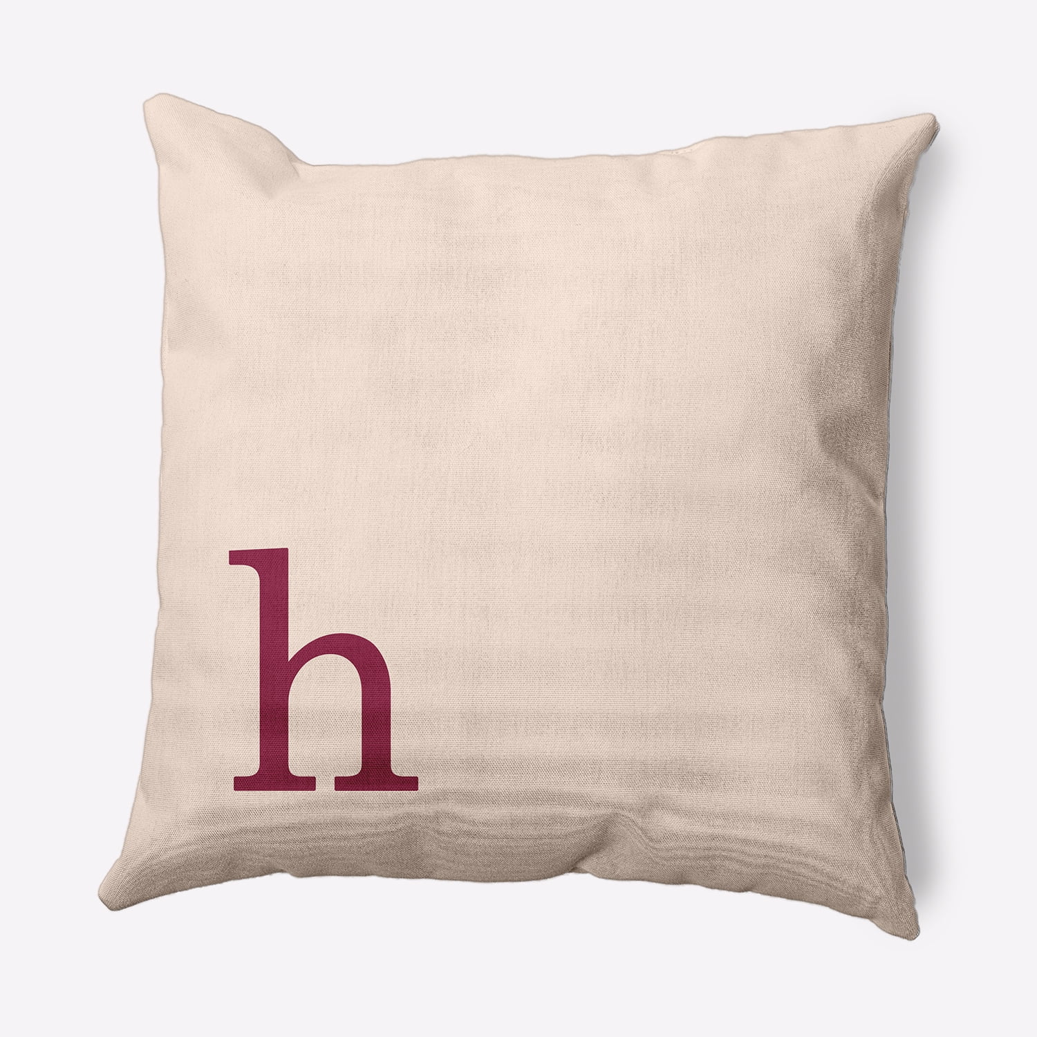 Simply Daisy 18" x 18" Modern Monogram Decorative Throw Pillow, Cranberry