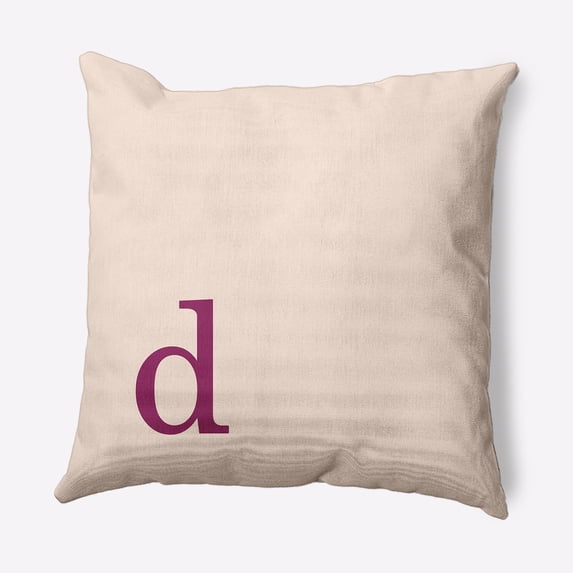 Simply Daisy 18" x 18" Modern Monogram Decorative Throw Pillow, Dusty Rose