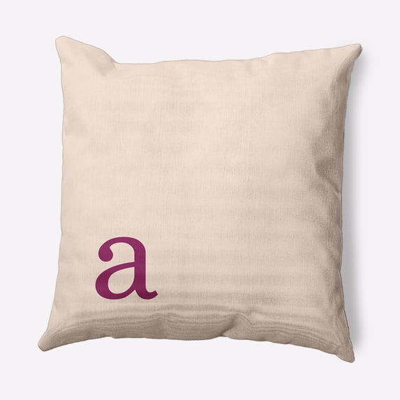 Simply Daisy 18" x 18" Modern Monogram Decorative Throw Pillow, Dusty Rose