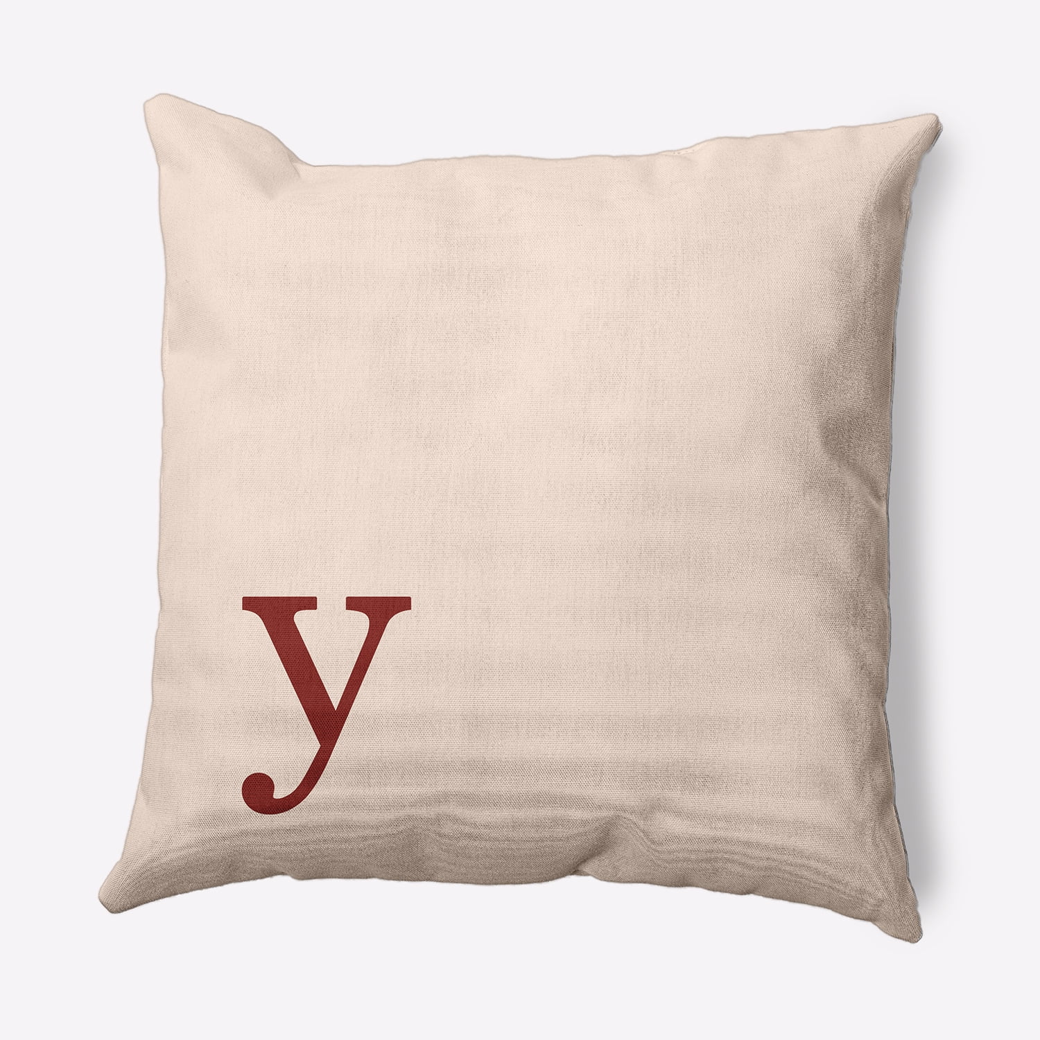 Simply Daisy 18" x 18" Modern Monogram Decorative Throw Pillow, Maple Red
