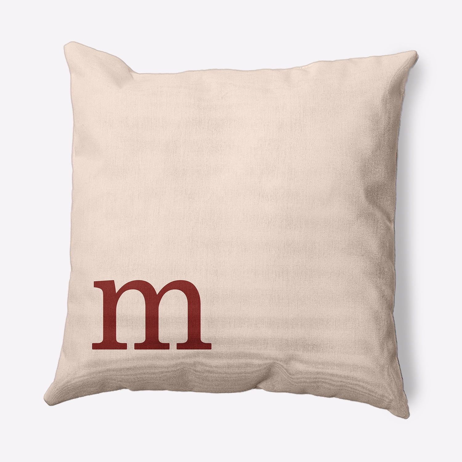 Simply Daisy 18" x 18" Modern Monogram Decorative Throw Pillow, Maple Red