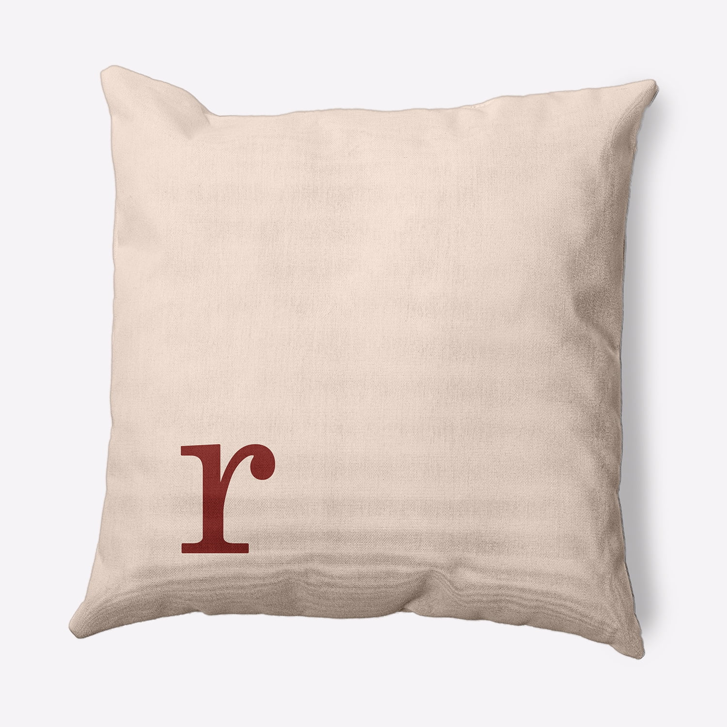 Simply Daisy 18" x 18" Modern Monogram Decorative Throw Pillow, Maple Red