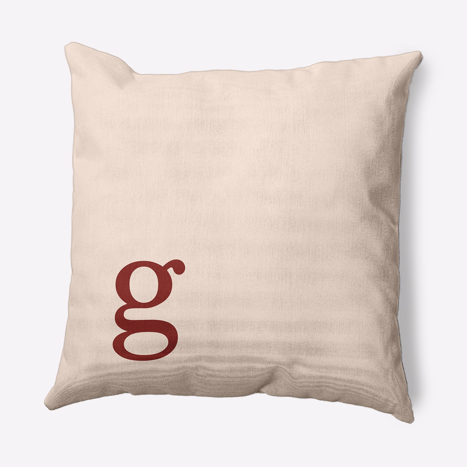 Simply Daisy 18" x 18" Modern Monogram Decorative Throw Pillow, Maple Red