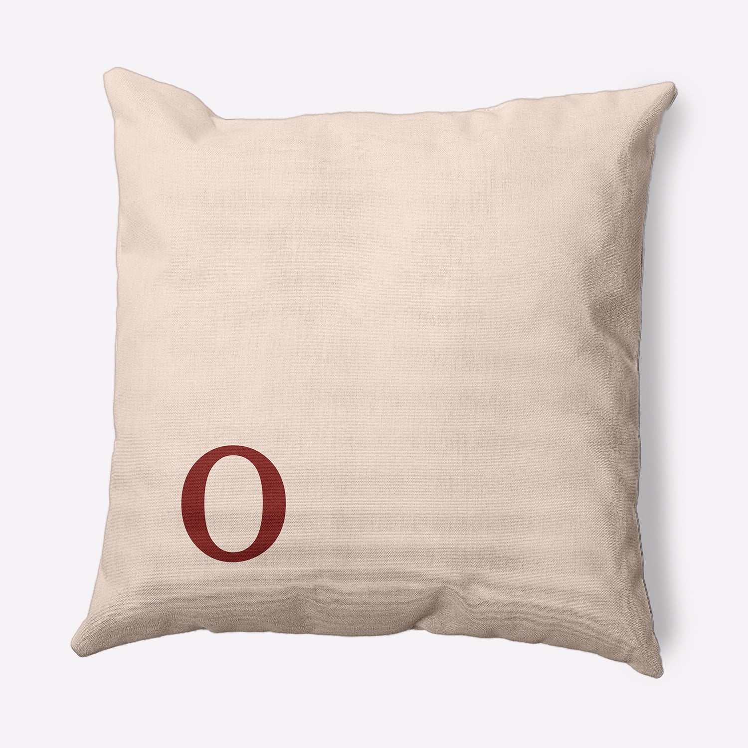 Simply Daisy 18" x 18" Modern Monogram Decorative Throw Pillow, Maple Red