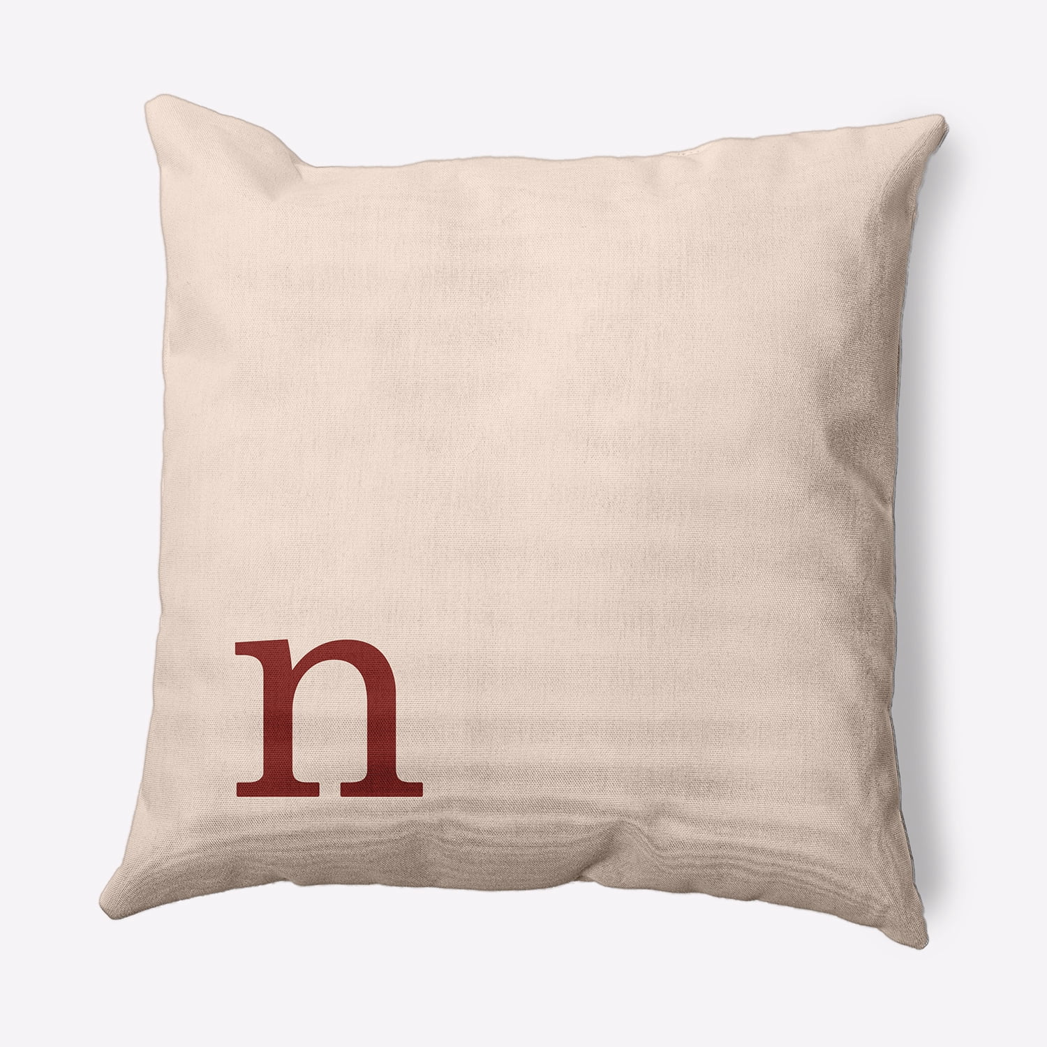 Simply Daisy 18" x 18" Modern Monogram Decorative Throw Pillow, Maple Red