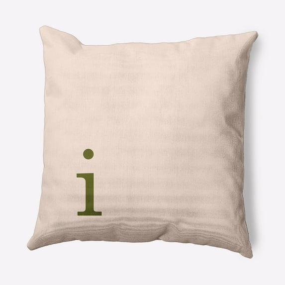 Simply Daisy 18" x 18" Modern Monogram Decorative Throw Pillow, Olive