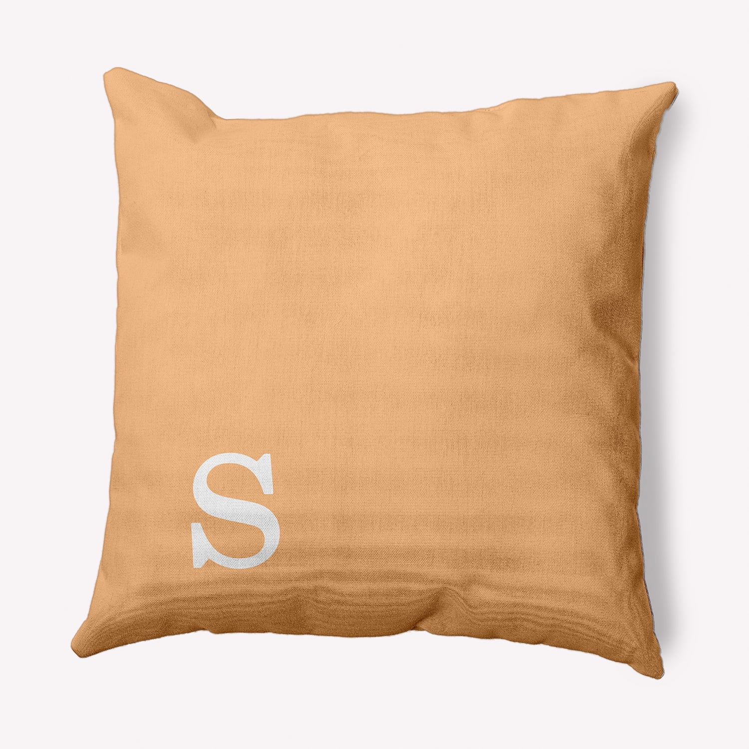 Simply Daisy 18" x 18" Modern Monogram Decorative Throw Pillow, Pale Gold