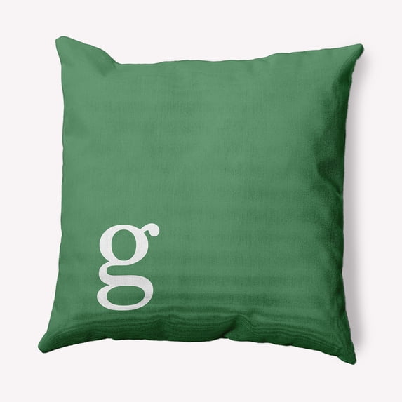 Simply Daisy 18" x 18" Modern Monogram Decorative Throw Pillow, Sage