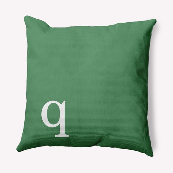 Simply Daisy 18" x 18" Modern Monogram Decorative Throw Pillow, Sage