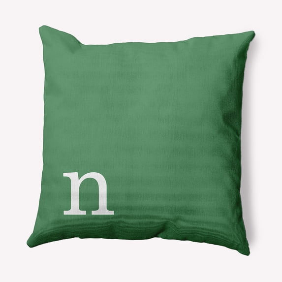 Simply Daisy 18" x 18" Modern Monogram Decorative Throw Pillow, Sage
