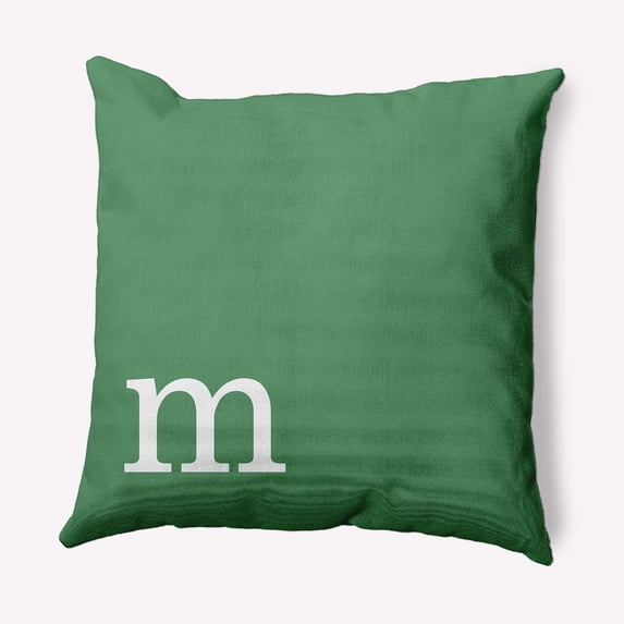 Simply Daisy 18" x 18" Modern Monogram Decorative Throw Pillow, Sage