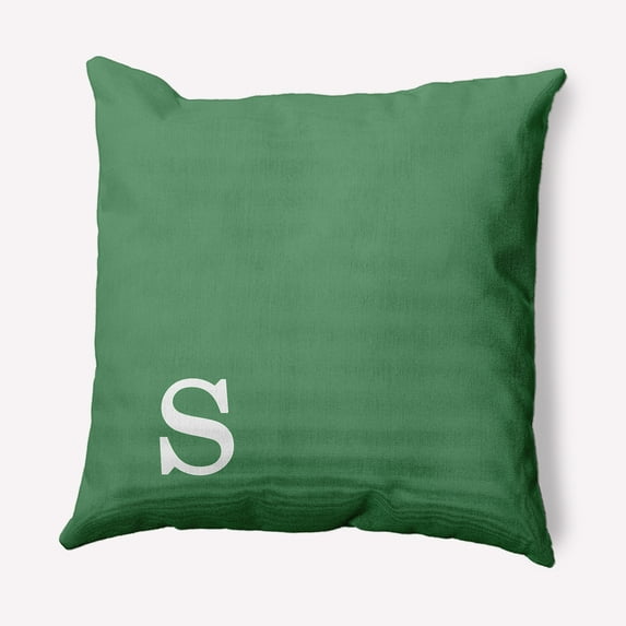 Simply Daisy 18" x 18" Modern Monogram Decorative Throw Pillow, Sage