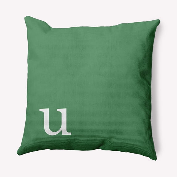Simply Daisy 18" x 18" Modern Monogram Decorative Throw Pillow, Sage