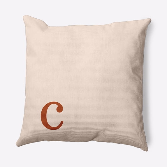 Simply Daisy 18" x 18" Modern Monogram Decorative Throw Pillow, Sienna