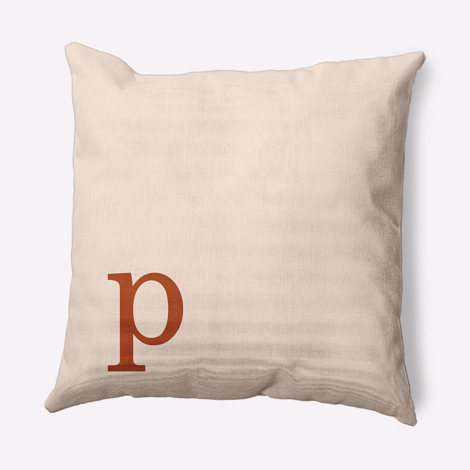 Simply Daisy 18" x 18" Modern Monogram Decorative Throw Pillow, Sienna