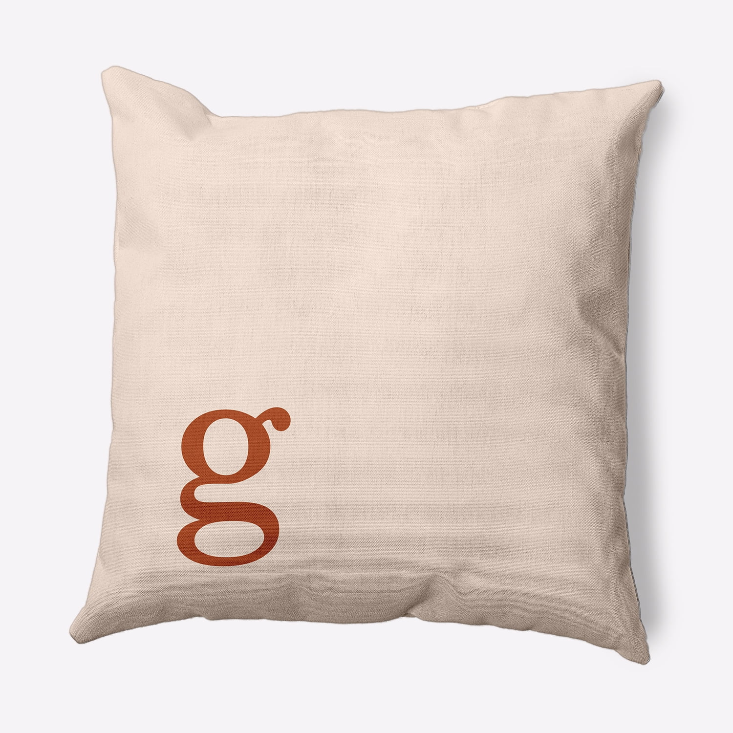 Simply Daisy 18" x 18" Modern Monogram Decorative Throw Pillow, Sienna