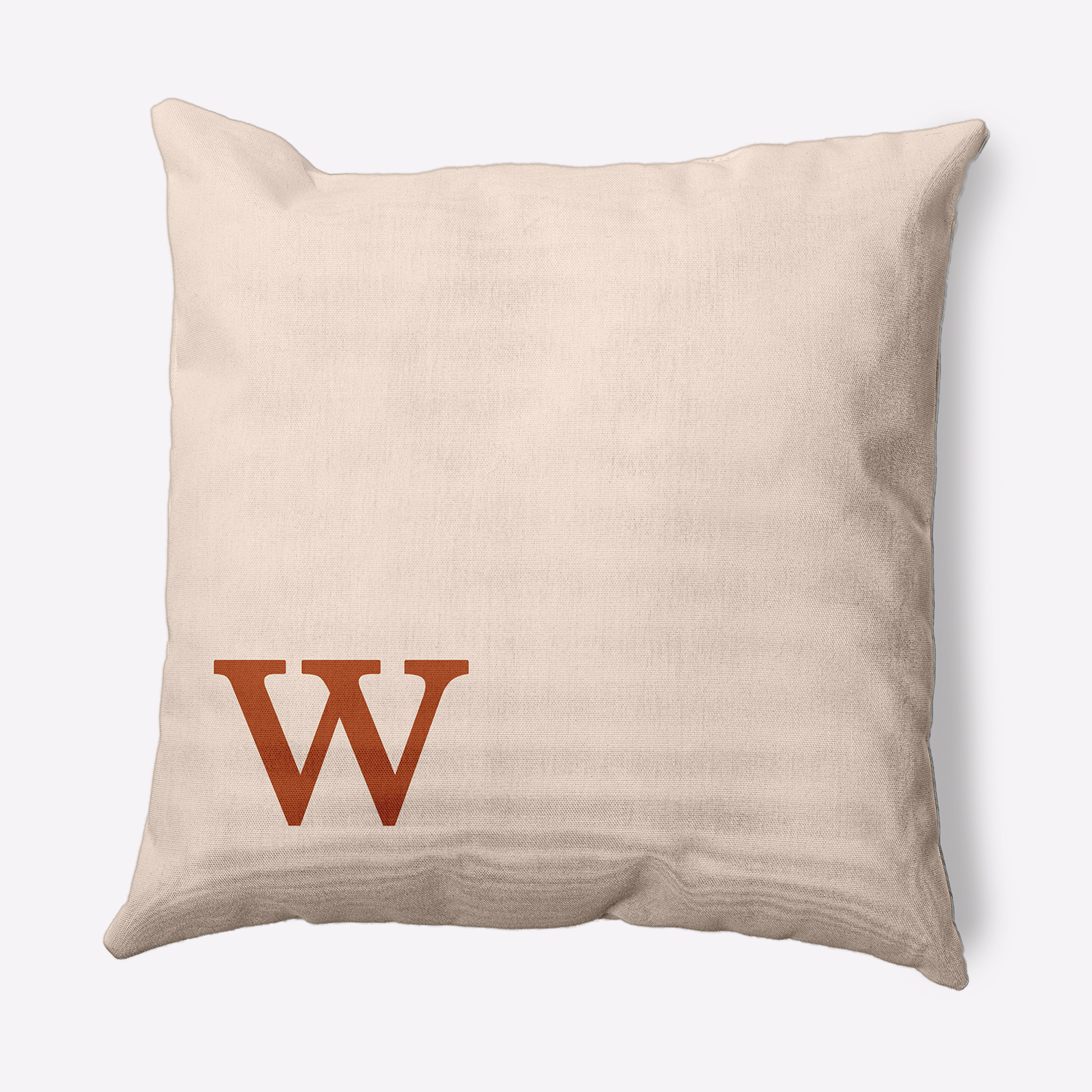 Simply Daisy 18" x 18" Modern Monogram Decorative Throw Pillow, Sienna