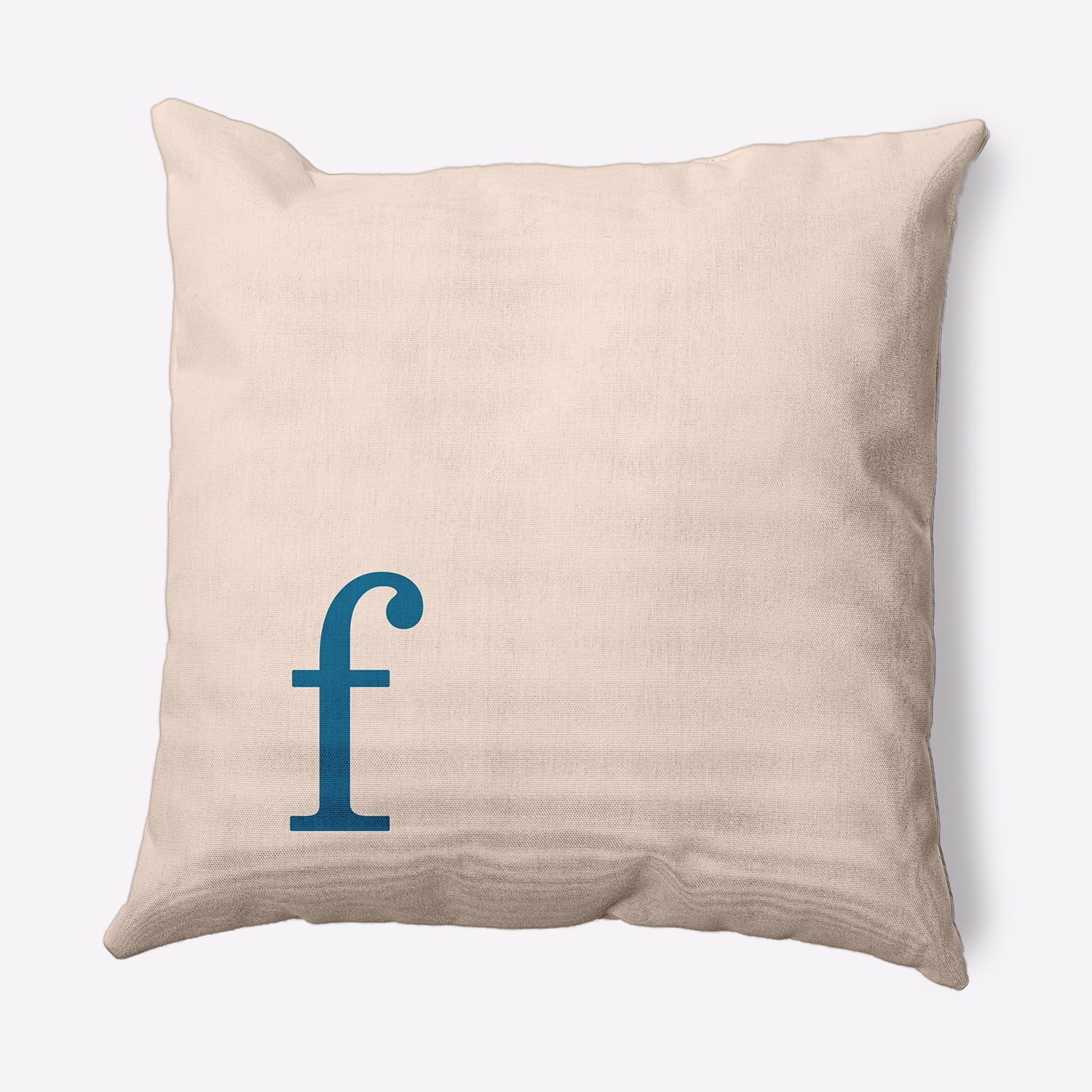 Simply Daisy 18" x 18" Modern Monogram Indoor/Outdoor Polyester Throw Pillow, Autumn Blue