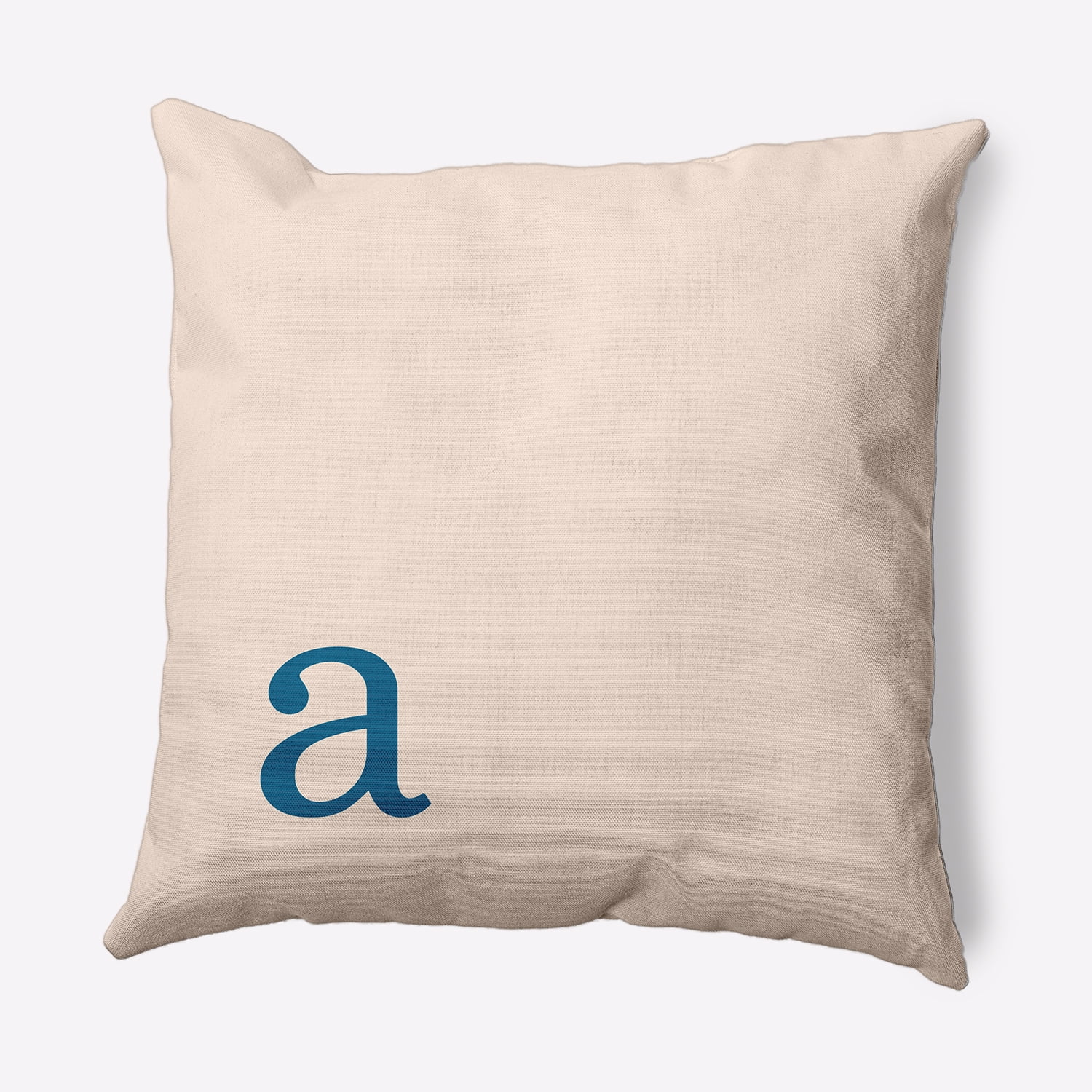 Simply Daisy 18" x 18" Modern Monogram Indoor/Outdoor Polyester Throw Pillow, Autumn Blue