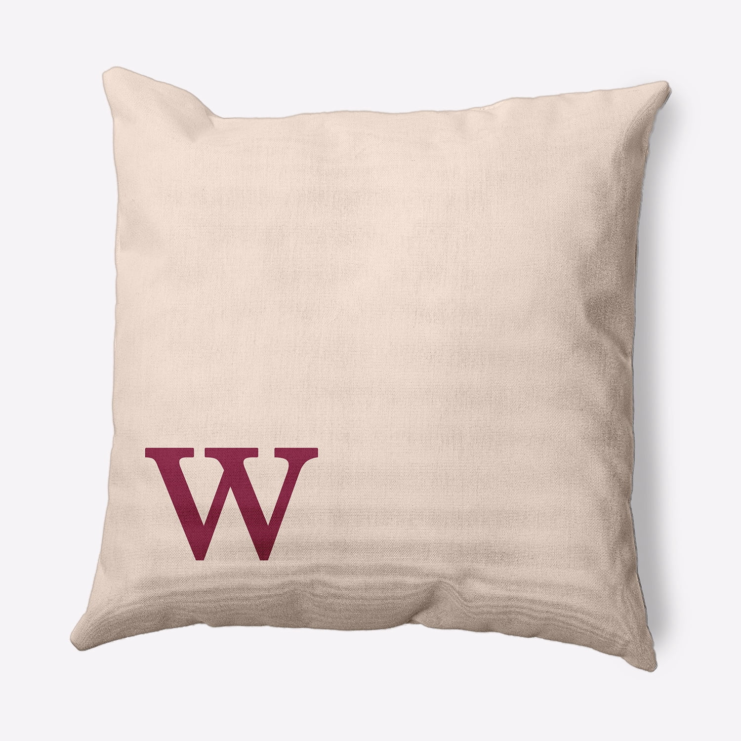 Simply Daisy 18" x 18" Modern Monogram Indoor/Outdoor Polyester Throw Pillow, Cranberry