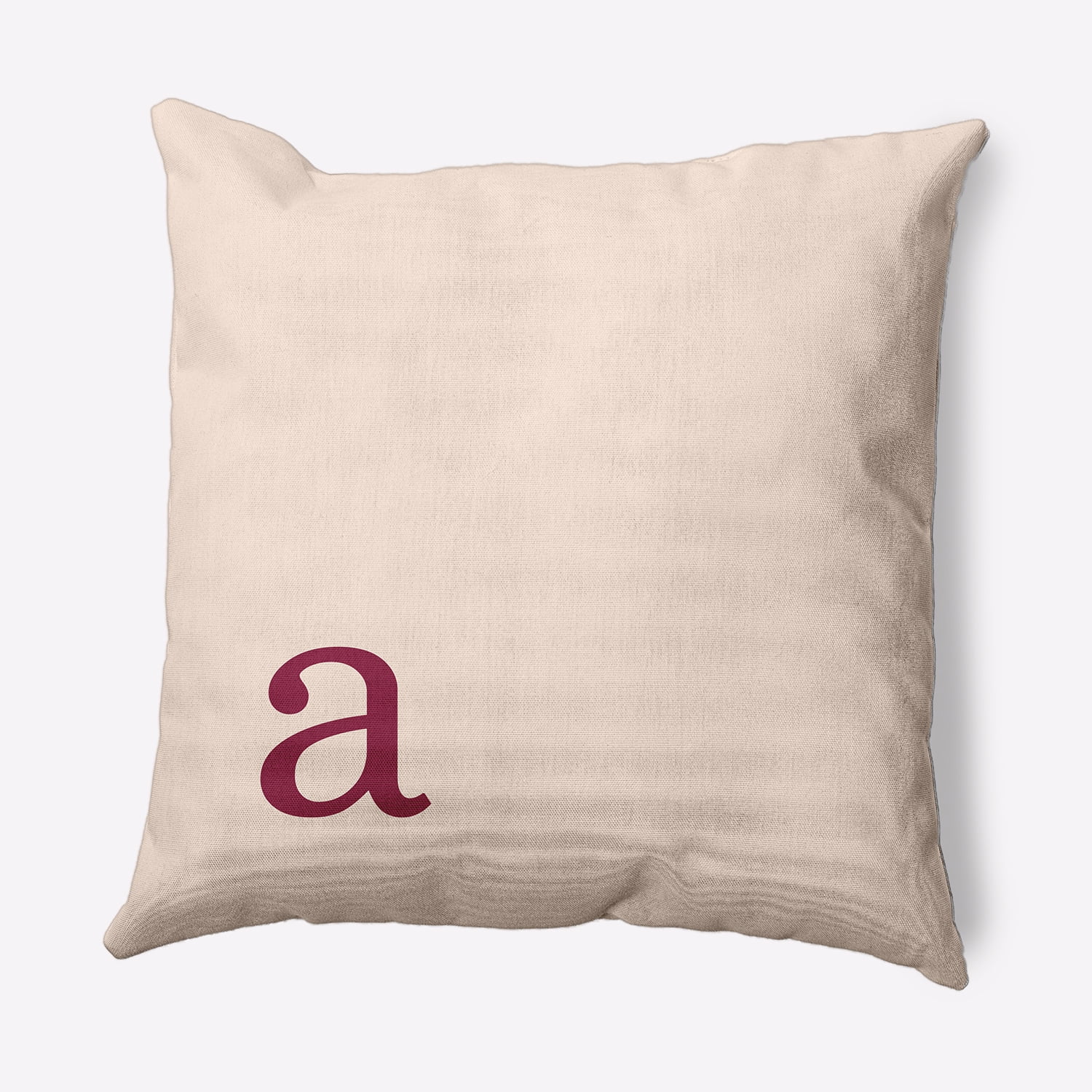 Simply Daisy 18" x 18" Modern Monogram Indoor/Outdoor Polyester Throw Pillow, Cranberry