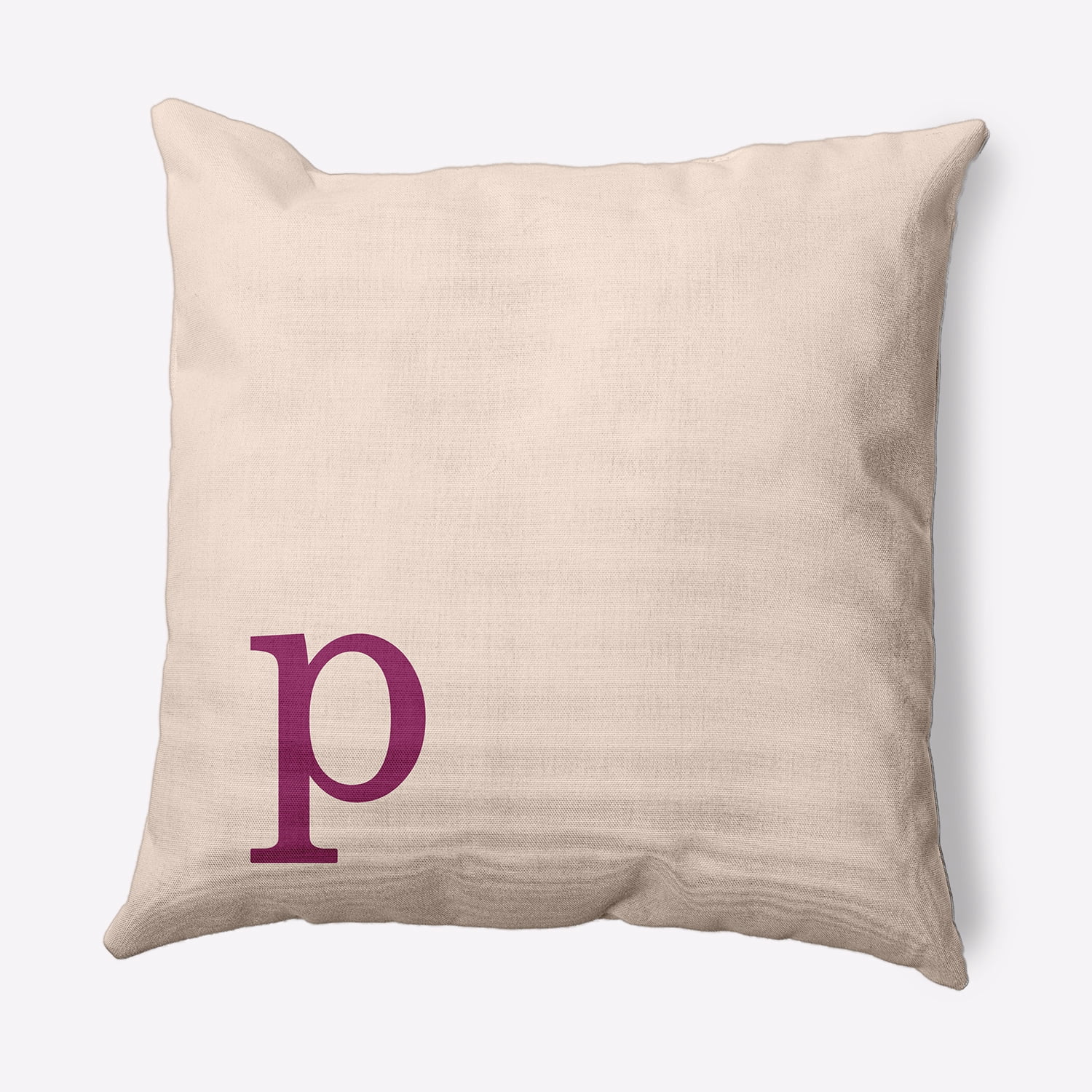 Simply Daisy 18" x 18" Modern Monogram Indoor/Outdoor Polyester Throw Pillow, Dusty Rose