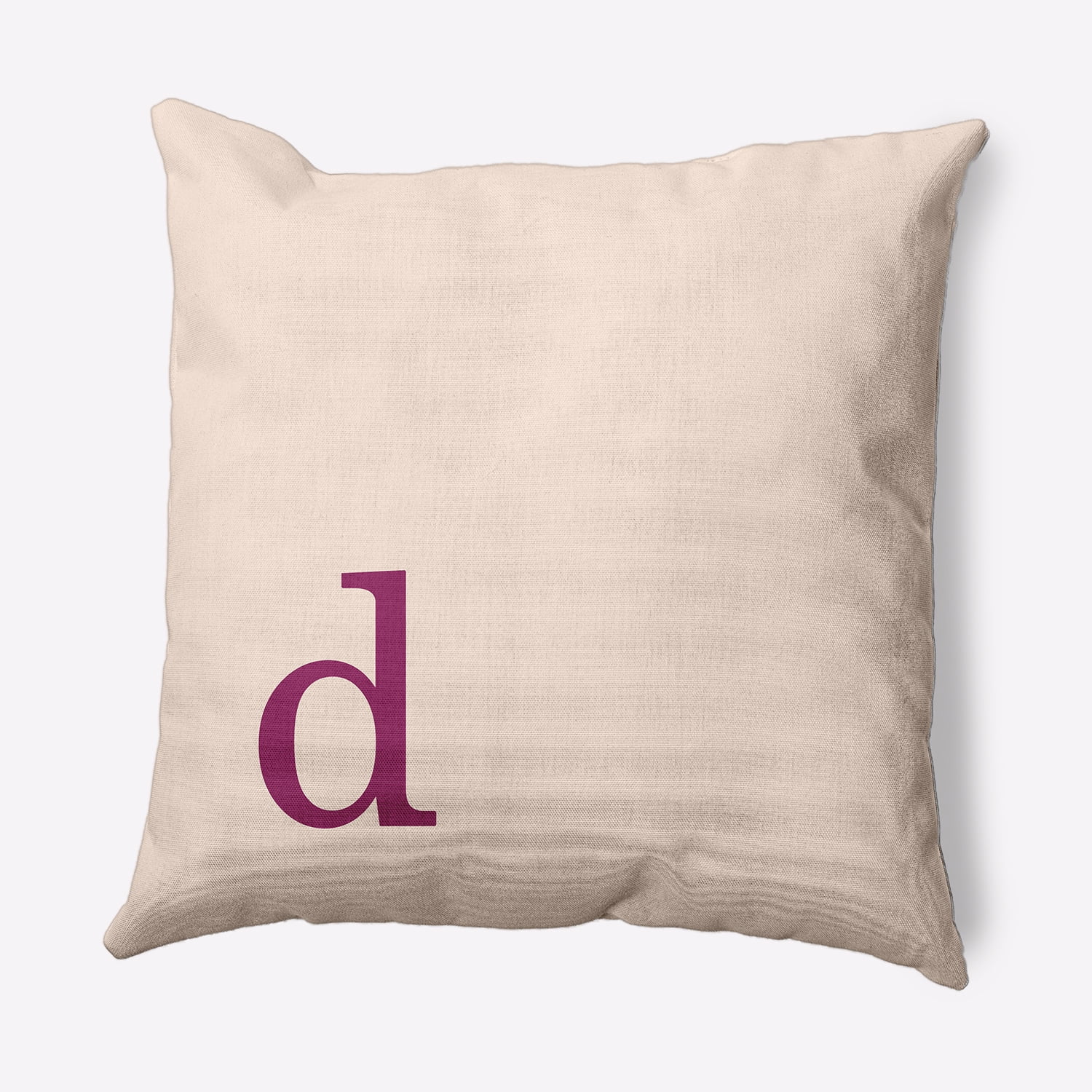 Simply Daisy 18" x 18" Modern Monogram Indoor/Outdoor Polyester Throw Pillow, Dusty Rose
