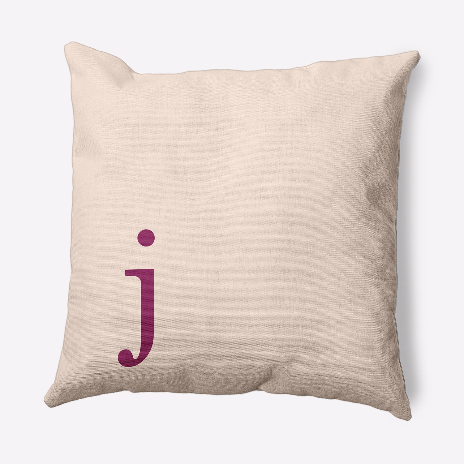 Simply Daisy 18" x 18" Modern Monogram Indoor/Outdoor Polyester Throw Pillow, Dusty Rose