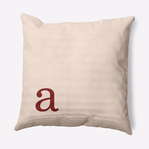 Simply Daisy 18" x 18" Modern Monogram Indoor/Outdoor Polyester Throw Pillow, Maple Red