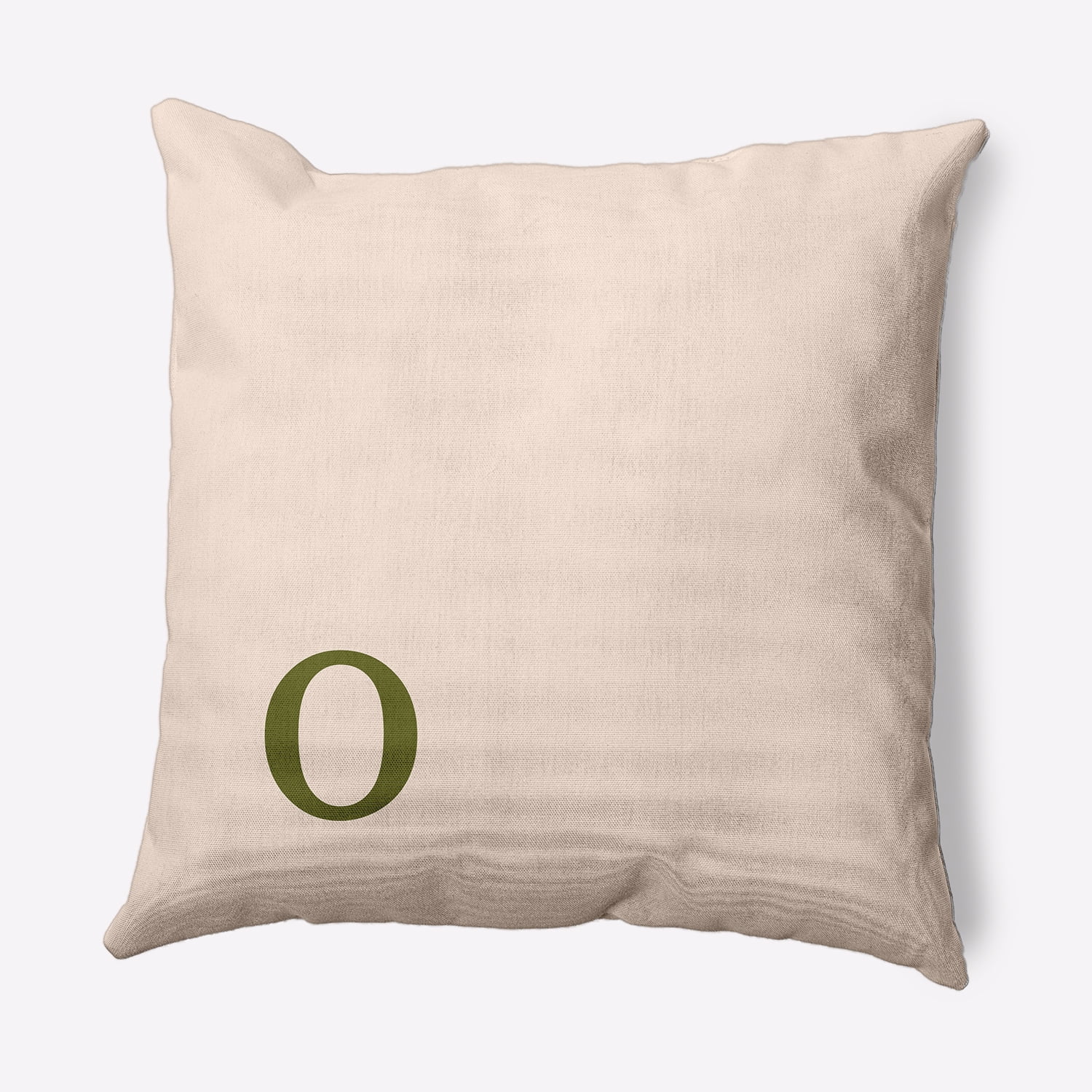 Simply Daisy 18" x 18" Modern Monogram Indoor/Outdoor Polyester Throw Pillow, Olive