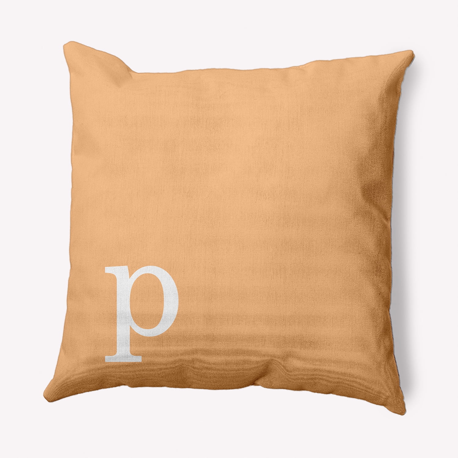 Simply Daisy 18" x 18" Modern Monogram Indoor/Outdoor Polyester Throw Pillow, Pale Gold